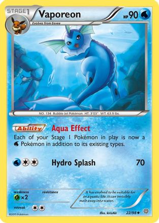 Vaporeon 22/98 - XY Ancient Origins Reverse Holofoil