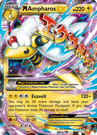 M Ampharos EX 28/98 - XY Ancient Origins Holofoil