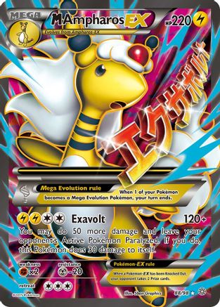 M Ampharos EX (88 Full Art) 88/98 - XY Ancient Origins Holofoil