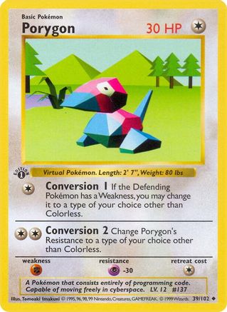 Porygon 39 - Base Set Shadowless Unlimited