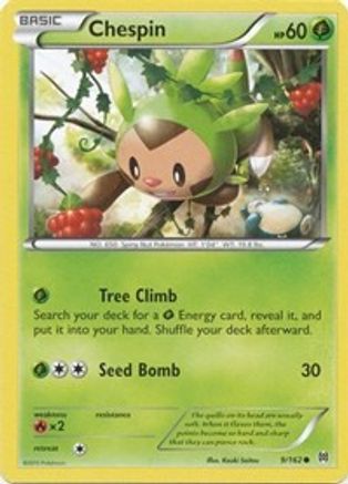 Chespin (9) 9/162 - XY BREAKthrough Reverse Holofoil