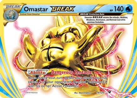 Omastar BREAK 19/124 - XY Fates Collide Holofoil