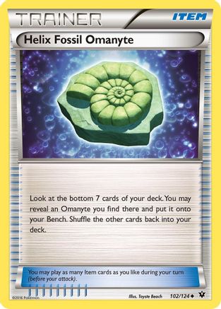 Helix Fossil Omanyte 102/124 - XY Fates Collide Reverse Holofoil