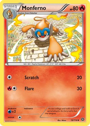 Monferno 19/114 - XY Steam Siege Reverse Holofoil