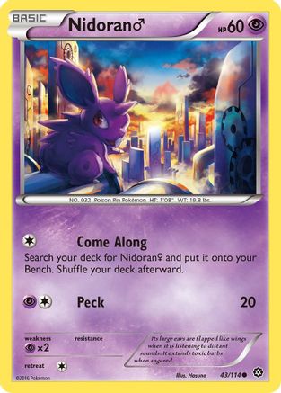 Nidoran M 43/114 - XY Steam Siege Reverse Holofoil