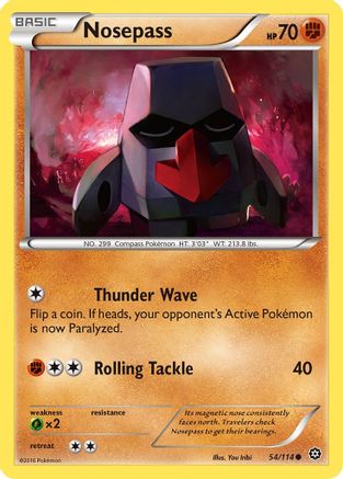 Nosepass 54/114 - XY Steam Siege Reverse Holofoil