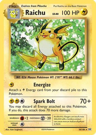 Raichu 36/108 - XY Evolutions Reverse Holofoil
