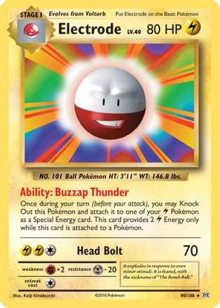 Electrode 40/108 - XY Evolutions Reverse Holofoil