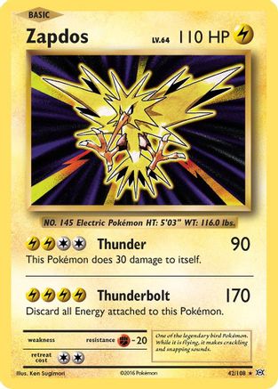 Zapdos 42/108 - XY Evolutions Reverse Holofoil