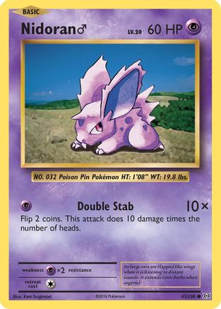 Nidoran M 43/108 - XY Evolutions Reverse Holofoil