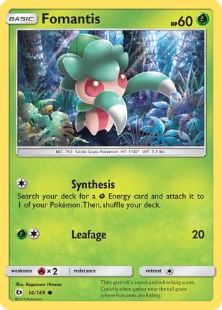 Fomantis 14/149 - SM Base Set Reverse Holofoil
