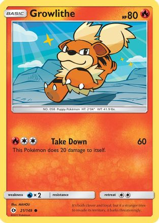 Growlithe 21/149 - SM Base Set Reverse Holofoil
