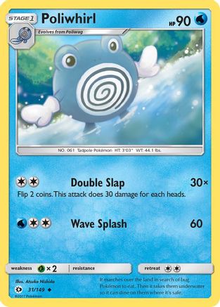 Poliwhirl 31/149 - SM Base Set Reverse Holofoil