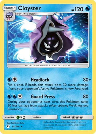 Cloyster 34/149 - SM Base Set