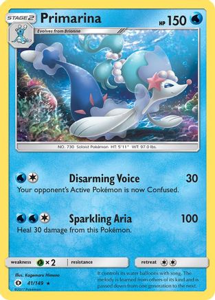Primarina 41/149 - SM Base Set Reverse Holofoil