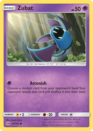 Zubat 54/149 - SM Base Set Reverse Holofoil