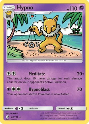 Hypno 60/149 - SM Base Set Reverse Holofoil