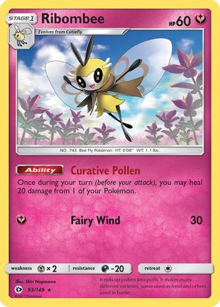 Ribombee 93/149 - SM Base Set Reverse Holofoil