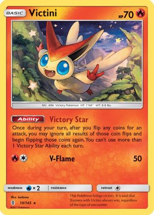 Victini 10/145 - SM Guardians Rising Reverse Holofoil