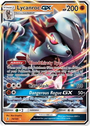 Lycanroc GX 74/145 - SM Guardians Rising Holofoil