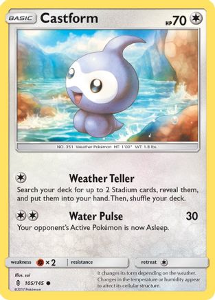Castform 105/145 - SM Guardians Rising Reverse Holofoil