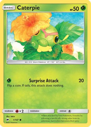 Caterpie 1/147 - SM Burning Shadows Reverse Holofoil
