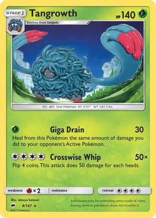 Tangrowth 8/147 - SM Burning Shadows Reverse Holofoil