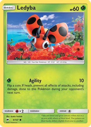 Ledyba 9/147 - SM Burning Shadows Reverse Holofoil