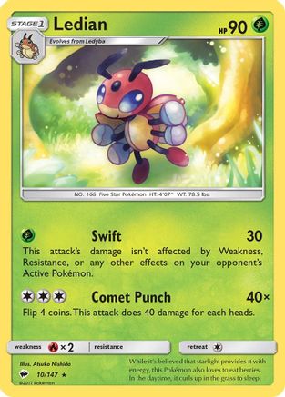 Ledian 10/147 - SM Burning Shadows Reverse Holofoil