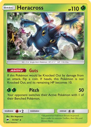 Heracross 11/147 - SM Burning Shadows Reverse Holofoil