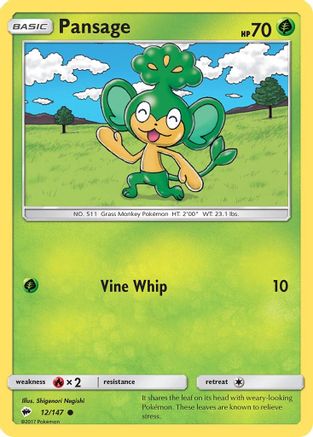 Pansage 12/147 - SM Burning Shadows Reverse Holofoil