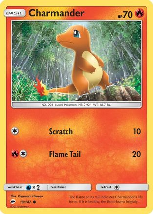 Charmander 18/147 - SM Burning Shadows Reverse Holofoil