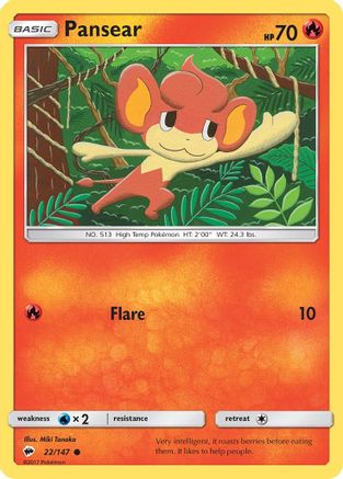 Pansear 22/147 - SM Burning Shadows Reverse Holofoil