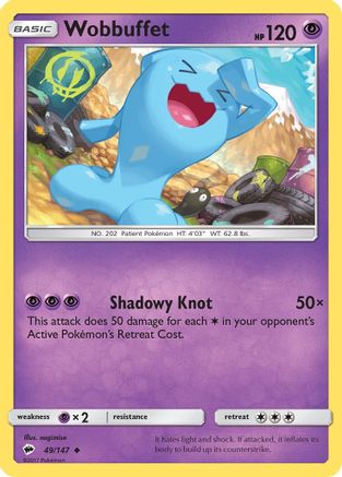 Wobbuffet 49/147 - SM Burning Shadows Reverse Holofoil