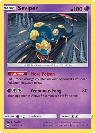 Seviper 50/147 - SM Burning Shadows Reverse Holofoil