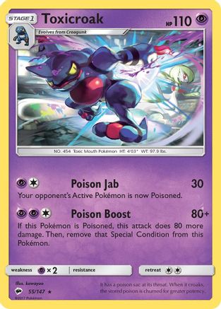 Toxicroak 55/147 - SM Burning Shadows
