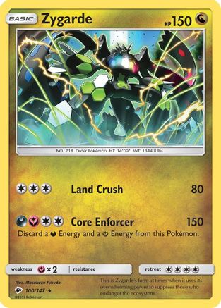 Zygarde 100/147 - SM Burning Shadows Holofoil