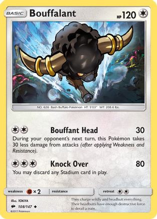 Bouffalant 108/147 - SM Burning Shadows Reverse Holofoil