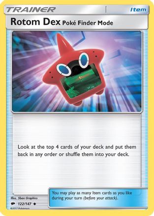 Rotom Dex Poke Finder Mode 122/147 - SM Burning Shadows