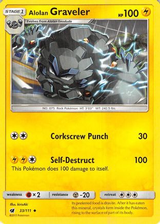 Alolan Graveler 33/111 - SM Crimson Invasion Reverse Holofoil