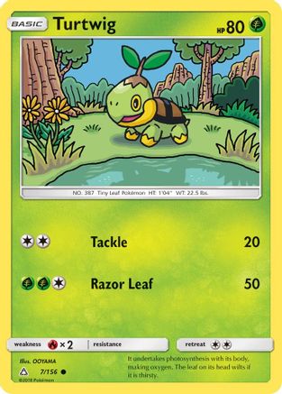 Turtwig (7) 7/156 - SM Ultra Prism Reverse Holofoil