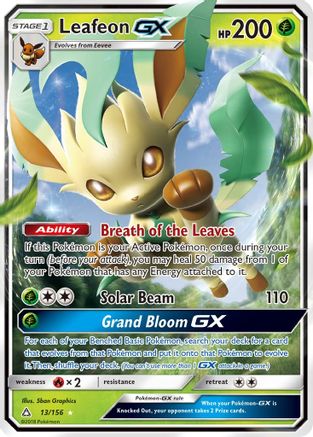 Leafeon GX 13/156 - SM Ultra Prism Holofoil