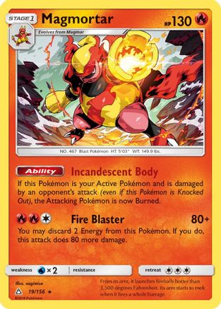 Magmortar 19/156 - SM Ultra Prism Reverse Holofoil