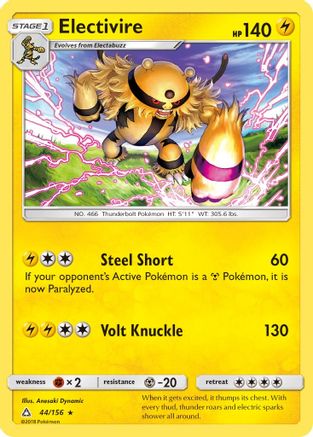 Electivire 44/156 - SM Ultra Prism Reverse Holofoil