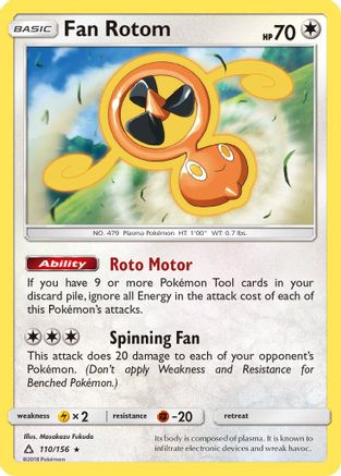 Fan Rotom 110/156 - SM Ultra Prism Reverse Holofoil