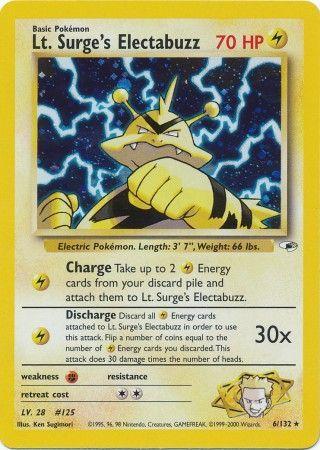 Lt. Surge's Electabuzz (6) 6/132 - Gym Heroes Unlimited Holofoil