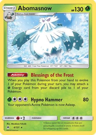 Abomasnow 4/131 - SM Forbidden Light Reverse Holofoil