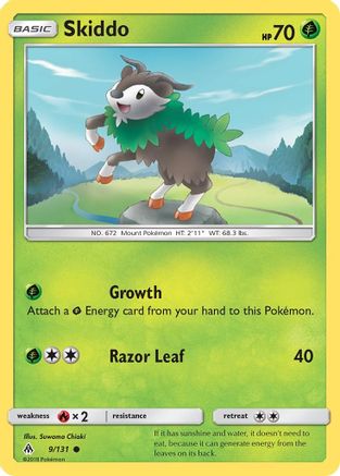 Skiddo 9/131 - SM Forbidden Light Reverse Holofoil