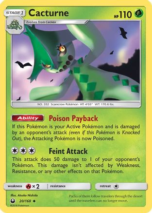 Cacturne 20/168 - SM Celestial Storm Reverse Holofoil