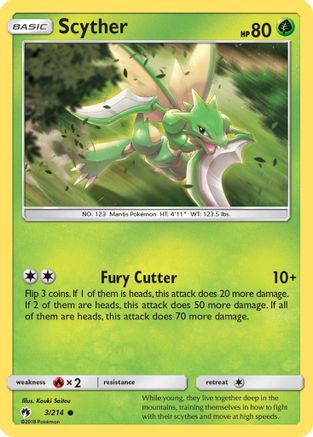 Scyther 3/214 - SM Lost Thunder Reverse Holofoil
